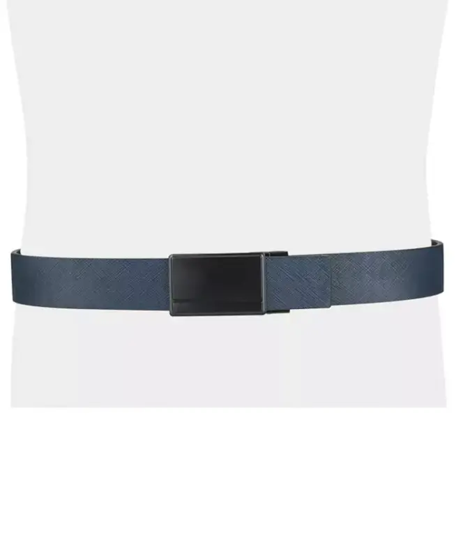 Men's Reversible Compression Buckle Belt, Created for Modazone-Navy/Black - 6