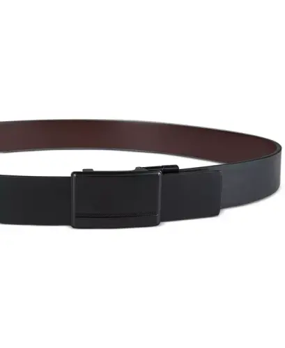 Men's Reversible Compression Buckle Belt, Created for Modazone-Navy/Black - 12