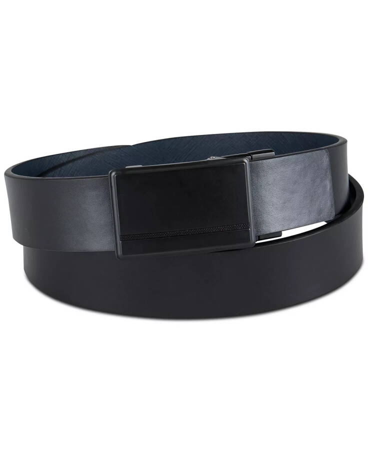 Men's Reversible Compression Buckle Belt, Created for Modazone Navy/Black - 2