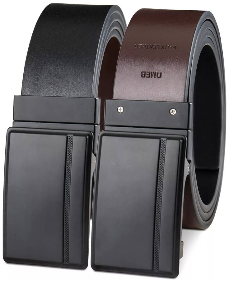 Men's Reversible Compression Buckle Belt, Created for Modazone Navy/Black - 10