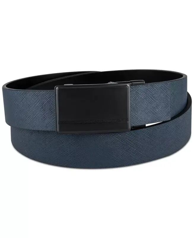Men's Reversible Compression Buckle Belt, Created for Modazone - Navy/Black - Alfani