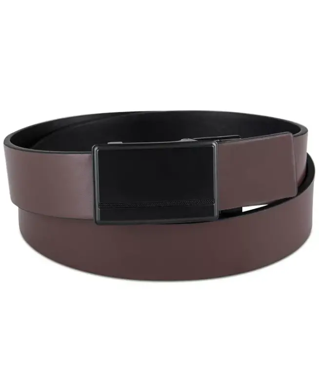 Men's Reversible Compression Buckle Belt, Created for Modazone - Navy/Black - 9