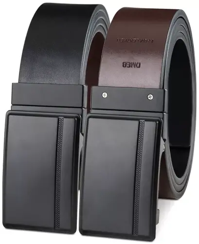 Men's Reversible Compression Buckle Belt, Created for Modazone - Navy/Black - 10