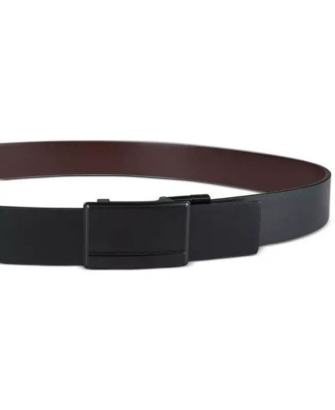 Men's Reversible Compression Buckle Belt, Created for Modazone - Navy/Black - 12
