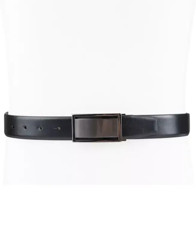 Men's Reversible Cut-Out Plaque Belt, Created for Modazone-Brown/Black - 6