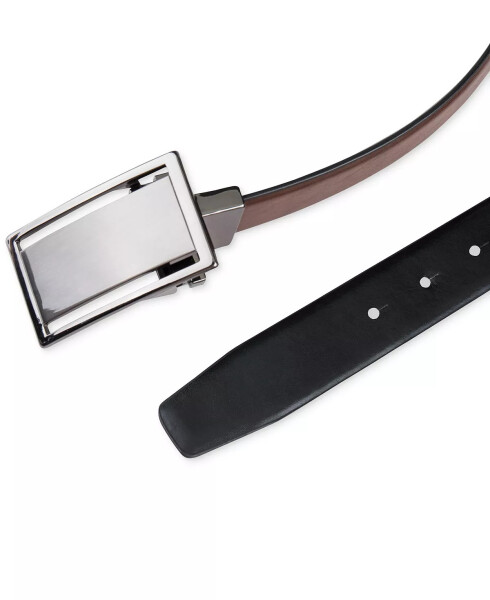 Men's Reversible Cut-Out Plaque Belt, Created for Modazone Brown/Black - 3