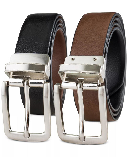 Men's Reversible Dress Belt, Created for Modazone Brown/ Black - 12