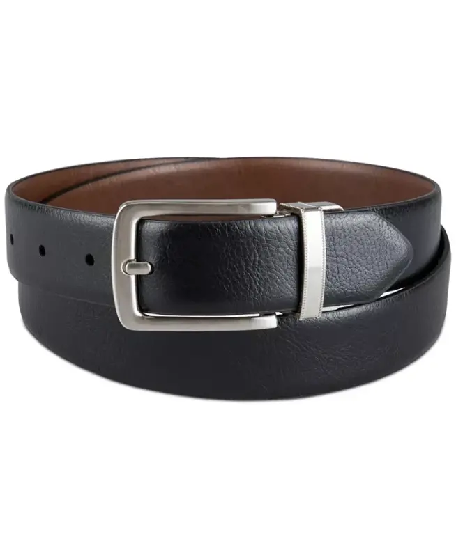 Men's Reversible Dress Belt, Created for Modazone-Brown/Black - CLUB ROOM