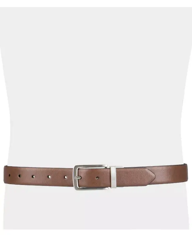 Men's Reversible Dress Belt, Created for Modazone-Brown/Black - 7