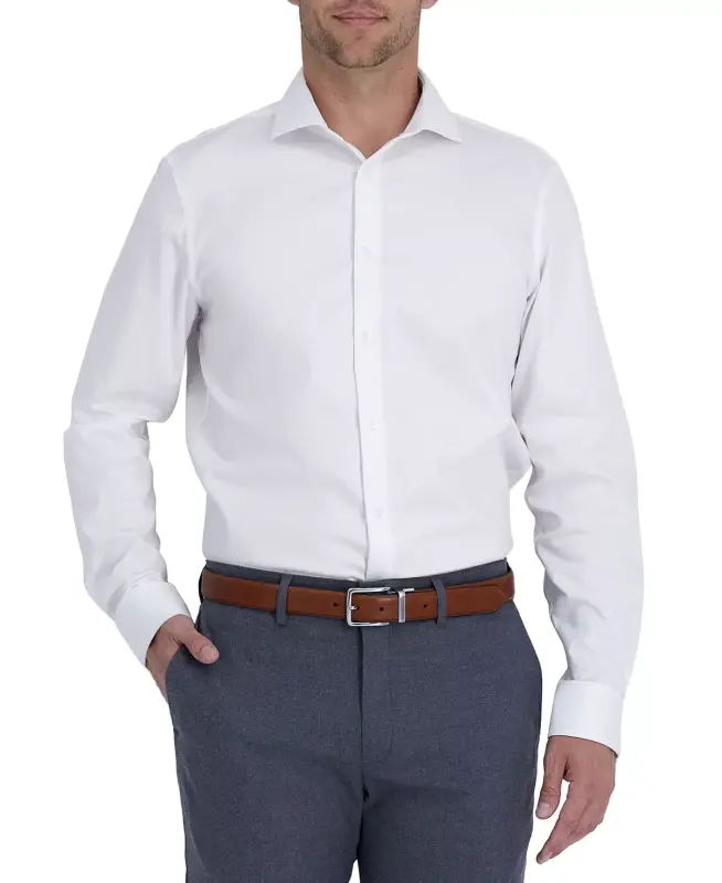 Men's Reversible Leather Dress Belt-Med Beige - 6