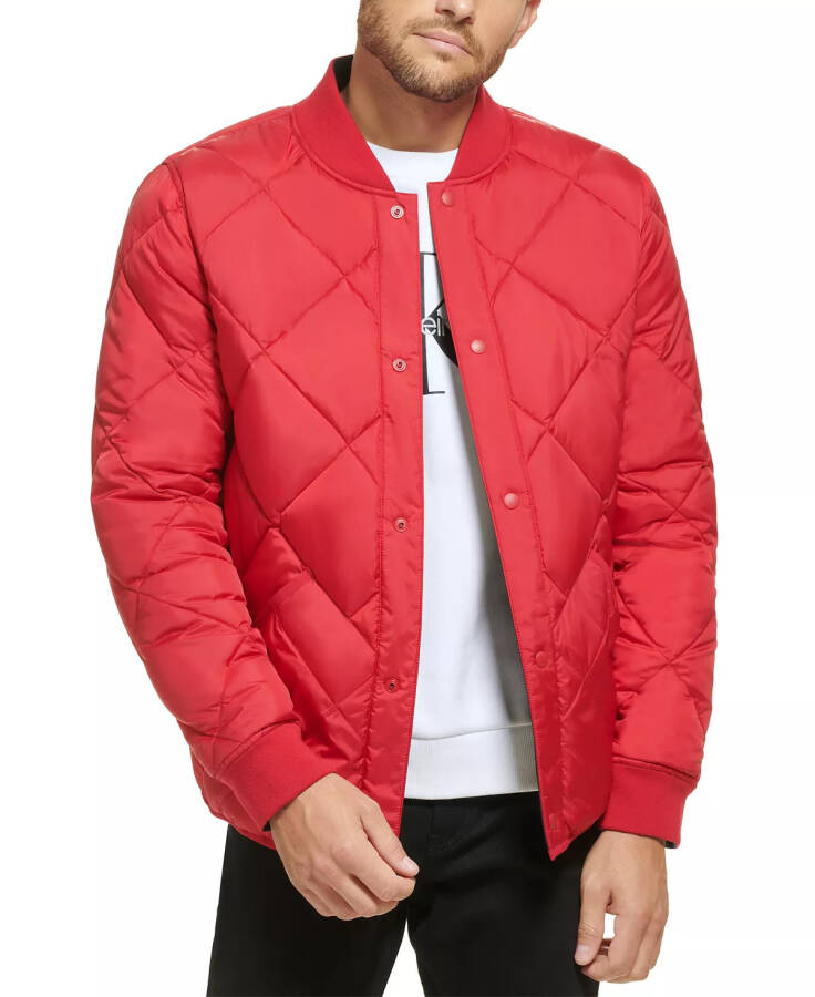 Men's Reversible Quilted Jacket Deep Red - 1