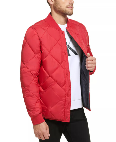 Men's Reversible Quilted Jacket Deep Red - 3