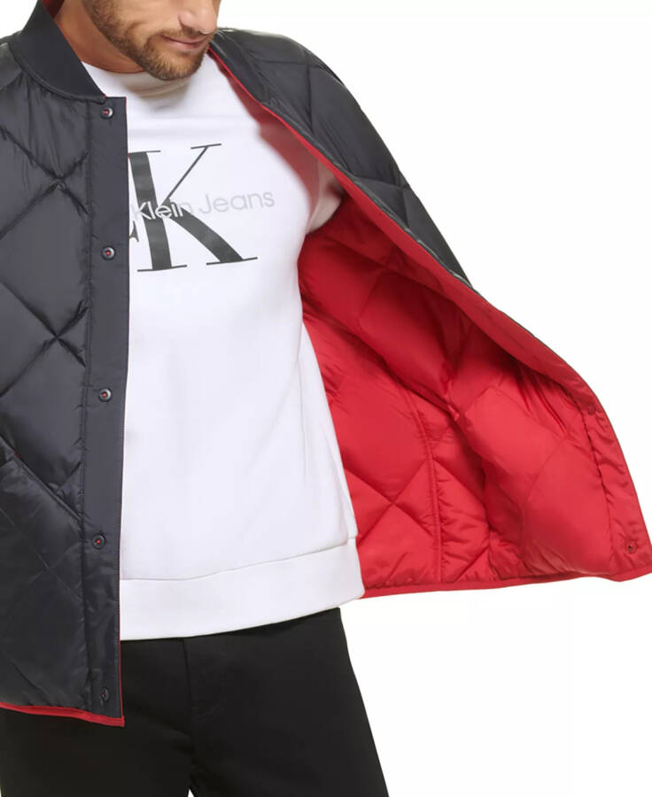 Men's Reversible Quilted Jacket Deep Red - 4