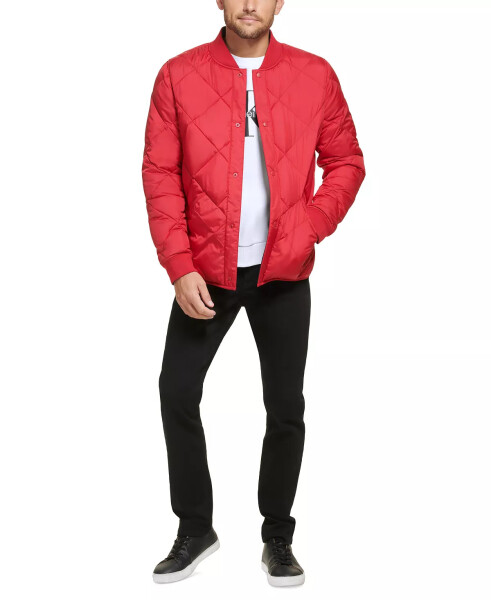 Men's Reversible Quilted Jacket Deep Red - 8