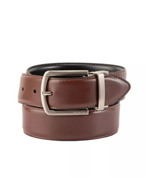 Men's Reversible Textured Stretch Casual Belt, Created for Modazone Black/Brown - 2