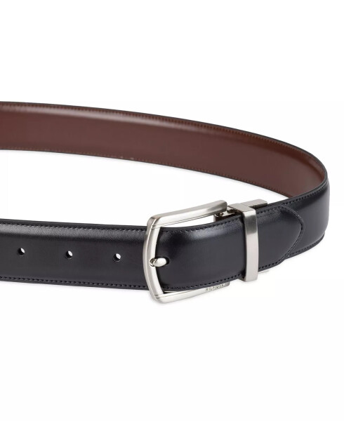 Men's Reversible Textured Stretch Casual Belt, Created for Modazone Black/Brown - 4