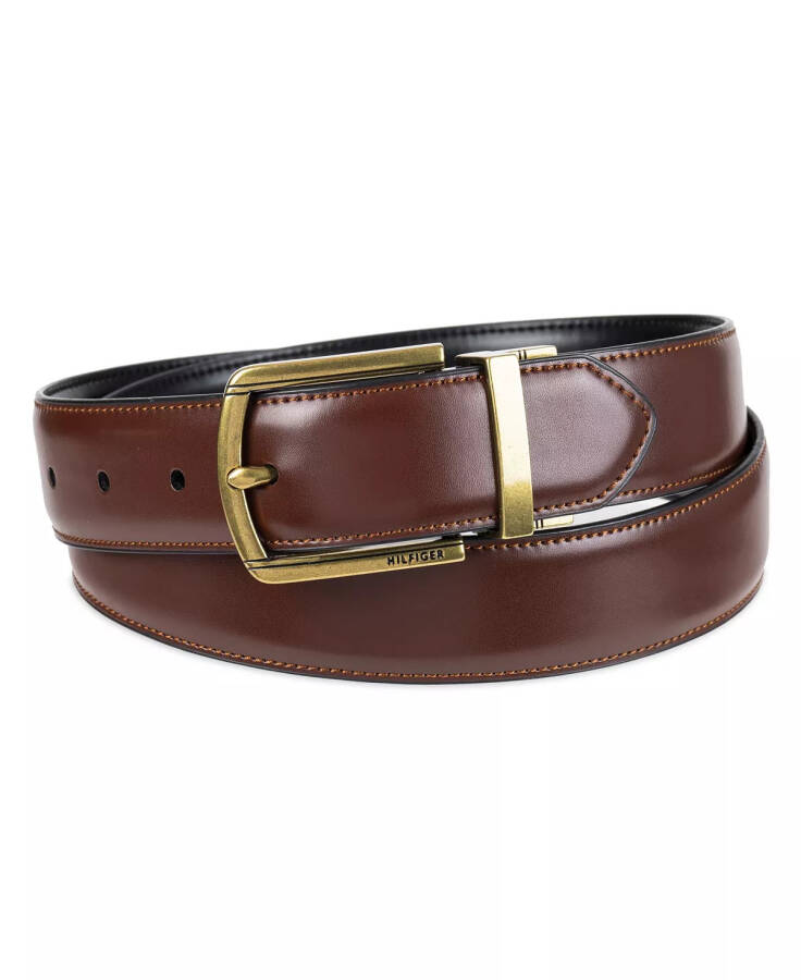 Men's Reversible Textured Stretch Casual Belt, Created for Modazone Black/Brown - 5