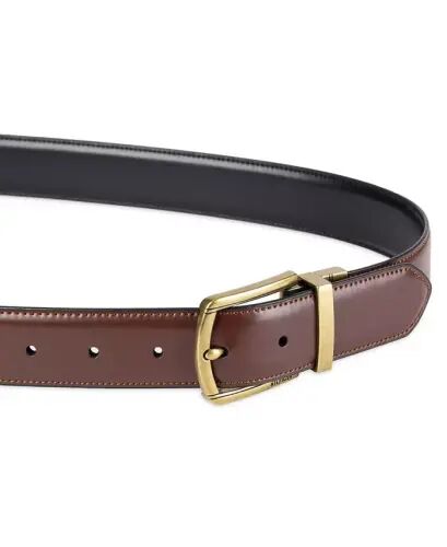 Men's Reversible Textured Stretch Casual Belt, Created for Modazone - Brown/Black - 4