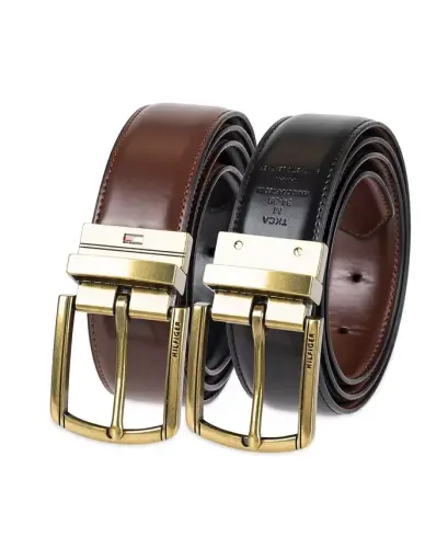 Men's Reversible Textured Stretch Casual Belt, Created for Modazone - Brown/Black - 3