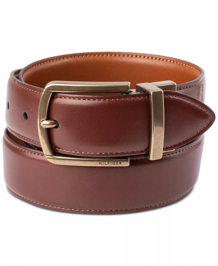 Men's Reversible Textured Stretch Casual Belt, Created for Modazone Tan / Brown - 1