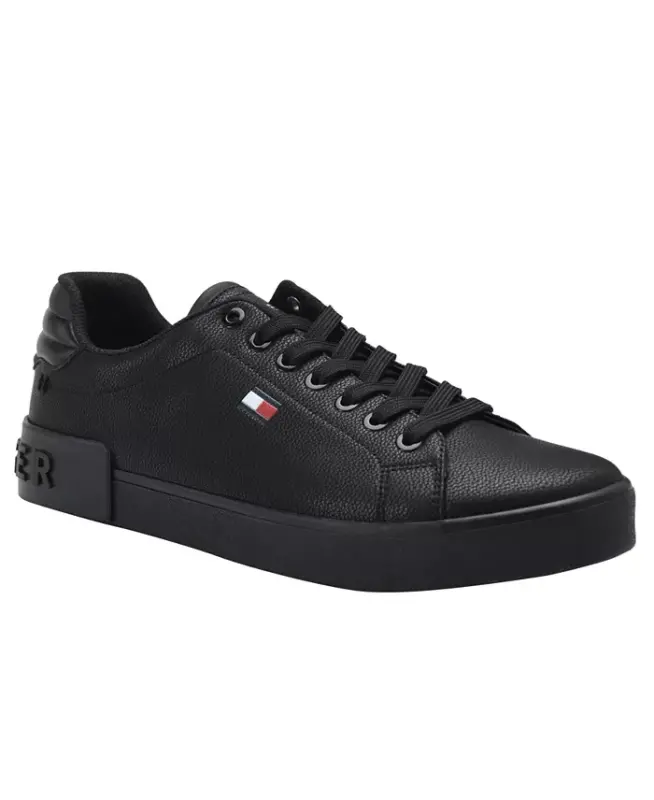 Men's Rezz Lace Up Low Top Sneakers-All Black - TOMMY HILFIGER