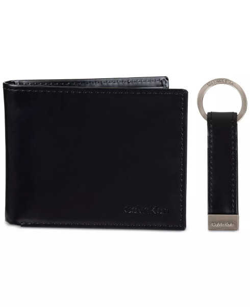 Men's RFID Slimfold Wallet & Key Fob Set Black - 1