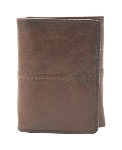 Men's RFID Trifold Leather Wallet Brown - 1