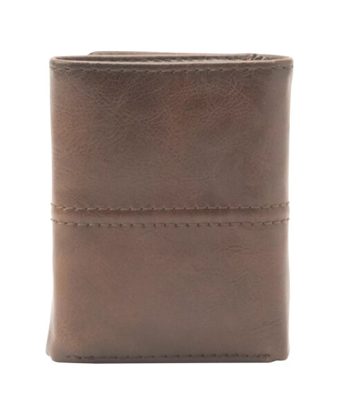 Men's RFID Trifold Leather Wallet Brown - 4