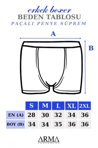 Men's Ribbed Boxer Shorts 6-Pack White 100% Cotton Jersey - BÜYÜKBEDENIZ (1)