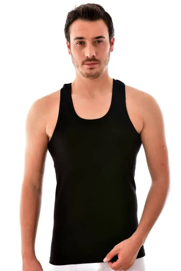 Men's Ribbed Sport Rambo Tank Top Single Pack with Passion Quality for Extra Comfort and Softness - 2