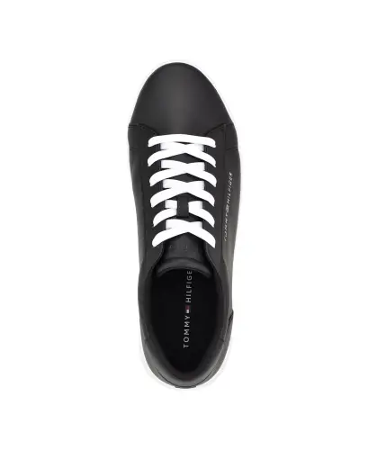 Men's Ribby Lace Up Fashion Sneakers-Black, White - 4