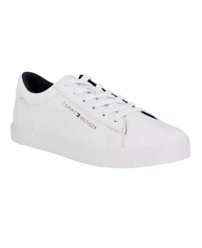 Men's Ribby Lace Up Fashion Sneakers-White - 1