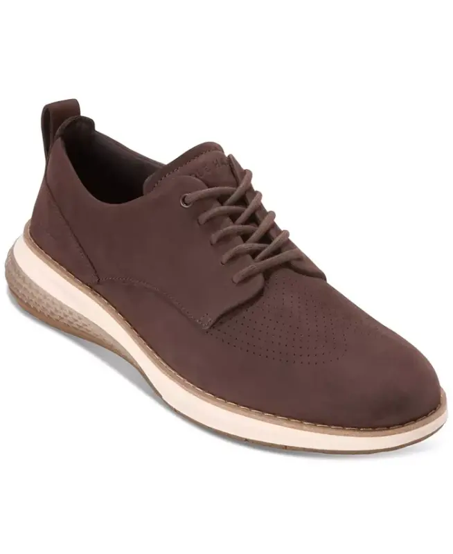 Men's ØriginalGrand Energyweave Perforated Plain Toe Oxford - Madeira Nubuck-Ivory - COLE HAAN