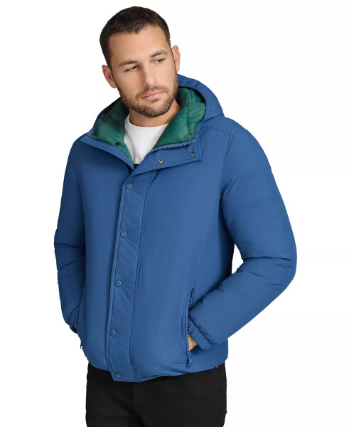 Men's Ripstop Hooded Puffer Jacket Denim Blue - 1