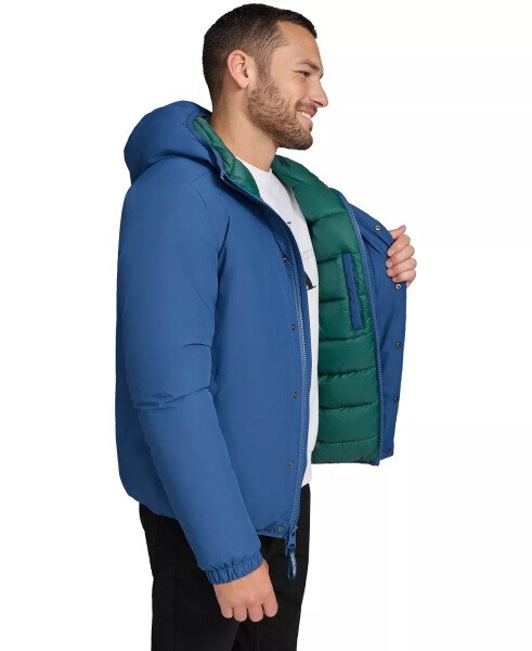 Men's Ripstop Hooded Puffer Jacket Denim Blue - 3