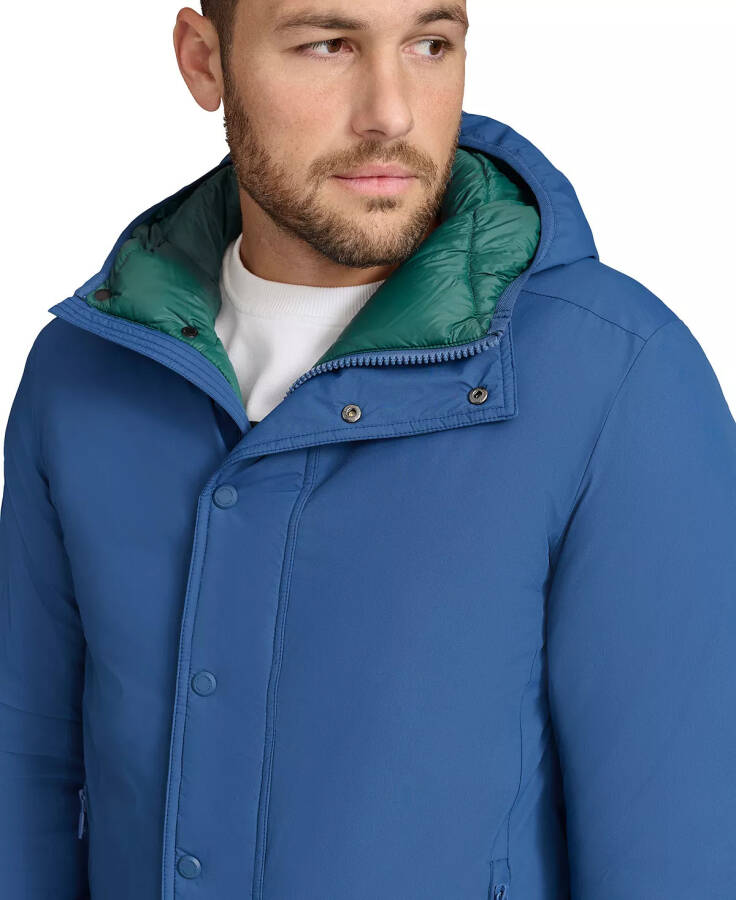 Men's Ripstop Hooded Puffer Jacket Denim Blue - 4