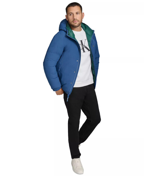 Men's Ripstop Hooded Puffer Jacket Denim Blue - 6