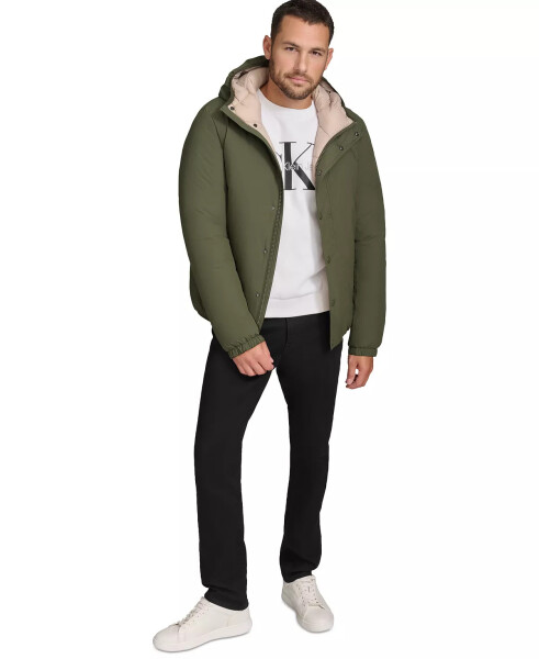 Men's Ripstop Hooded Puffer Jacket Olive - 1