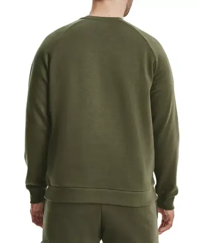 Men's Rival Fleece Crewneck Sweatshirt-Marine Od Green / / White - UNDER ARMOUR (1)