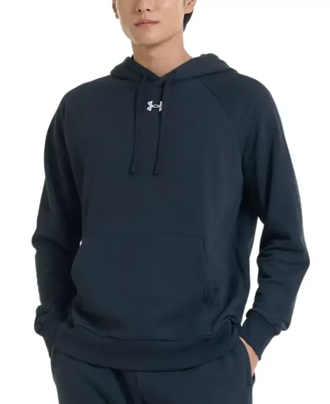 Men's Rival Logo Embroidered Fleece Hoodie-Black /Wht - 1
