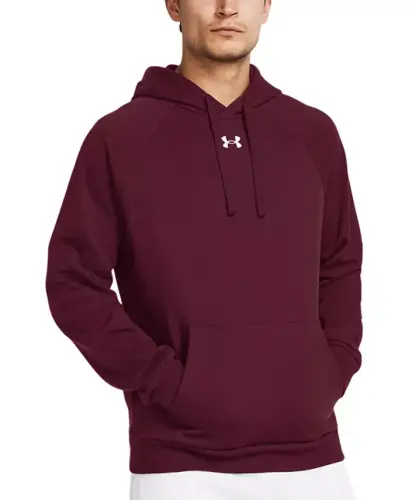 Men's Rival Logo Embroidered Fleece Hoodie - Maroon 