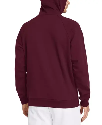 Men's Rival Logo Embroidered Fleece Hoodie - Maroon - UNDER ARMOUR (1)