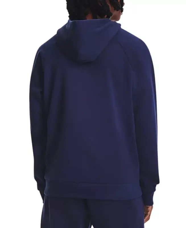 Men's Rival Logo Embroidered Fleece Hoodie-Navy / Wht - 2