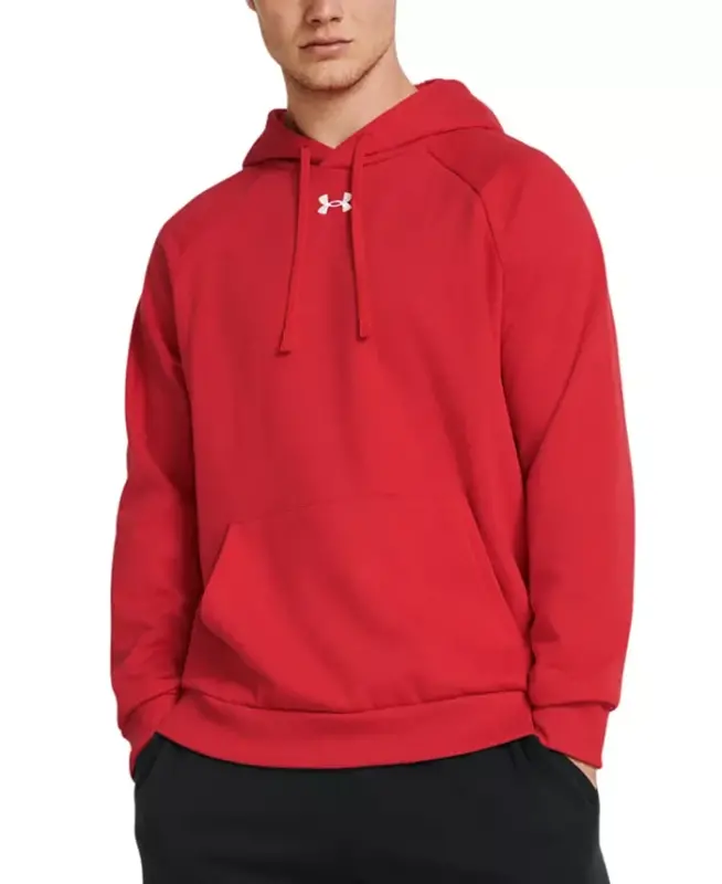 Men's Rival Logo Embroidered Fleece Hoodie - Red - 1