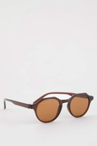 Men's Round Sunglasses Dark Brown - 1