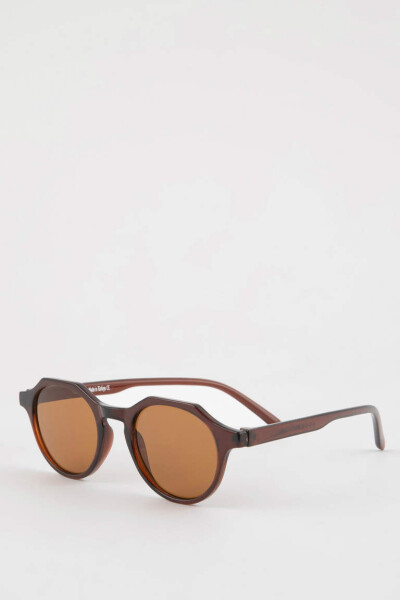 Men's Round Sunglasses Dark Brown - 2