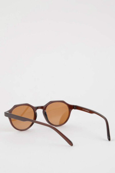 Men's Round Sunglasses Dark Brown - 4