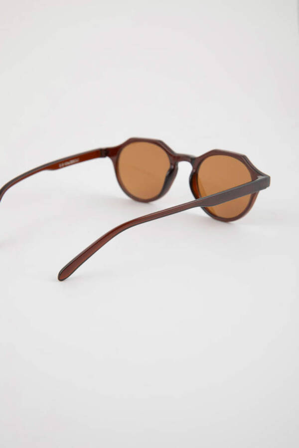 Men's Round Sunglasses Dark Brown - 5