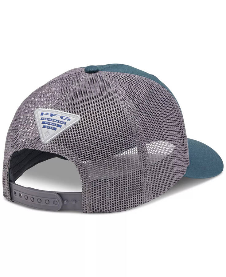 Men's Royal and White PFG Fish Flag COOLMAX Trucker Snapback Hat Midnight Teal, Kettle, Fish Flag - 2