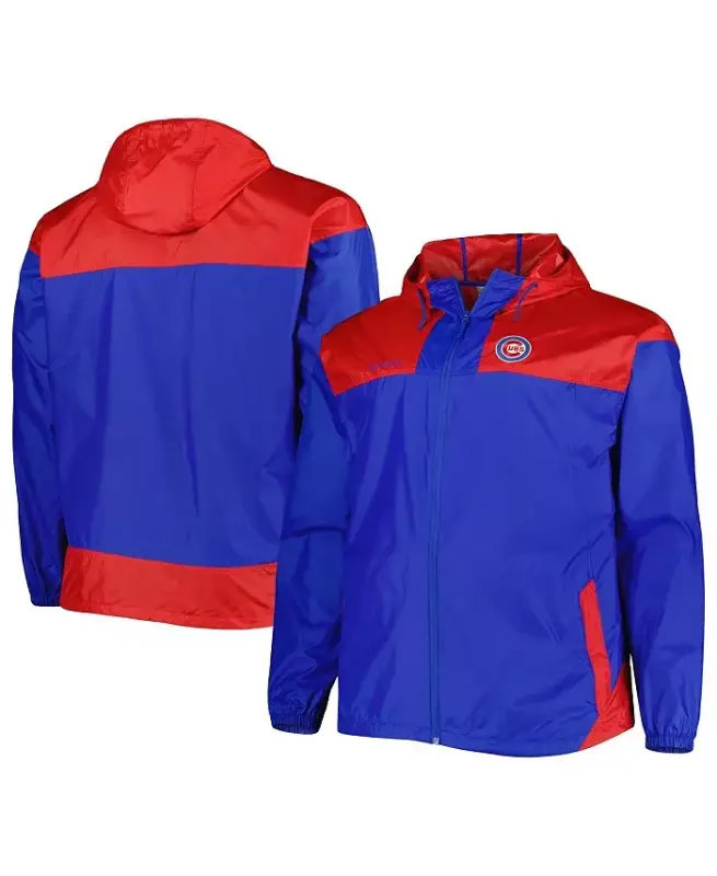 Men's Royal Chicago Cubs Flash Forward Challenger Big and Tall Omni-Shade Full-Zip Windbreaker - 1